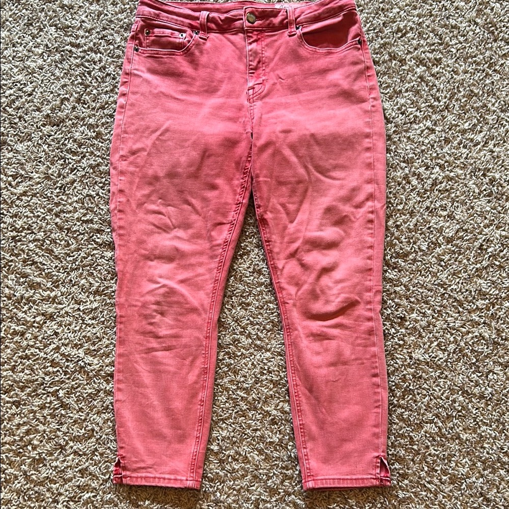 Cosmic Blue Faded Red Ankle Skinny Jeans
29”x25”